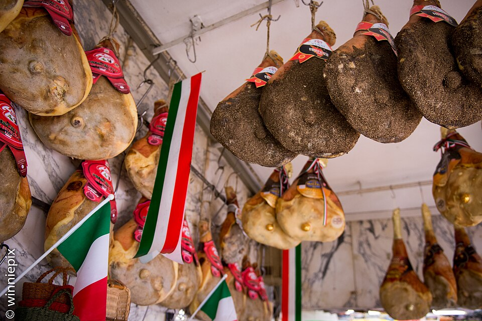 1. Prosciutto Toscano DOP, in the upper right-hand corner